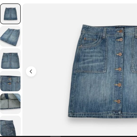 Tommy Hilfiger Womens Blue Button Front Mini  Denim Skirt/Size 6/NWOT - Picture 4 of 4